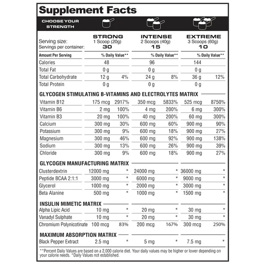 GlycoLoad (carga de caborhidrato y glucógeno muscular) 30-15-10 servs Metabolic Nutrition
