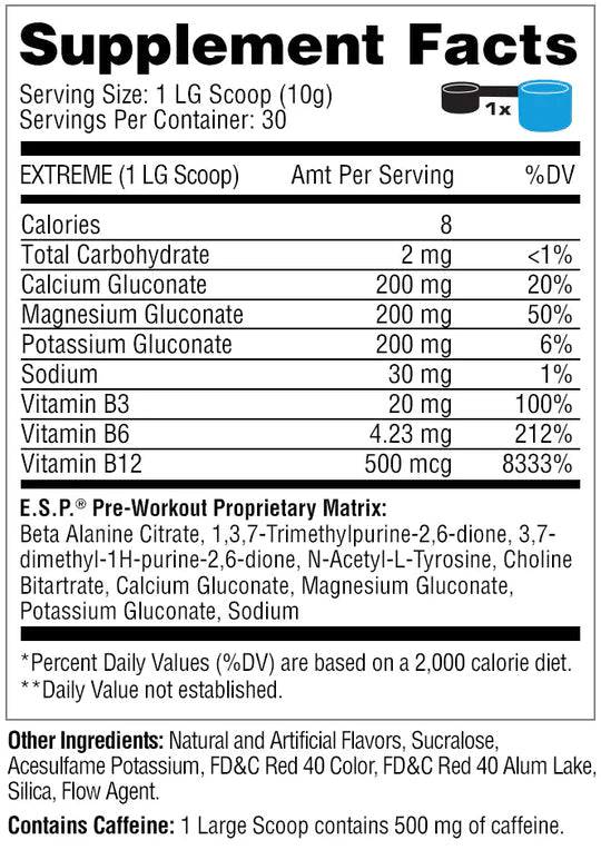 ESP pre-workout 90-45-30 servs | Metabolic Nutrition