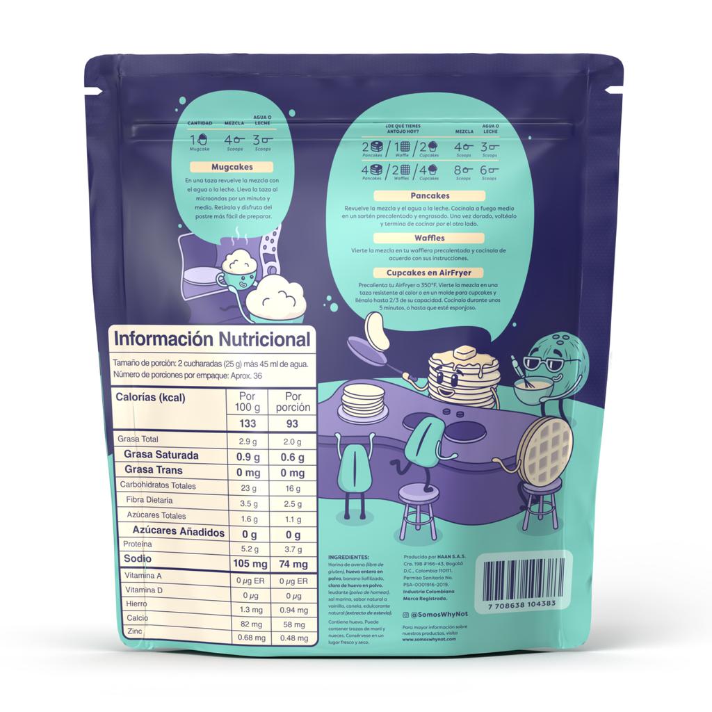 Why Not Mezcla para Pancakes y Waffles a Base de Avena Sabor Vainilla 907 g
