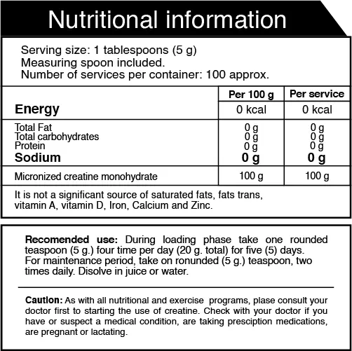 Creatina Ultra Pure 100 % monohidratada 100 servs Iron Nutrition