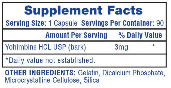 Yohimbine HCL 90 caps | Hi-Tech Pharmaceuticals