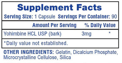 Yohimbine HCL 90 caps | Hi-Tech Pharmaceuticals