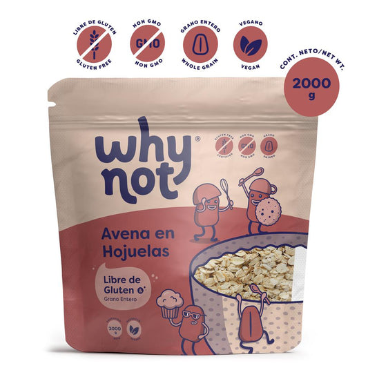 Why Not Avena en Hojuelas Grano Entero Libre de Gluten 2 kg / 4.4 lb